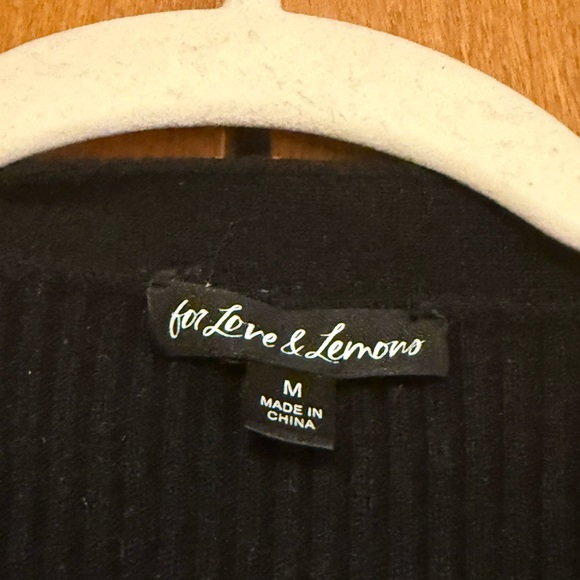 Black V-Neck Lace Trim Cardigan/Sweater for Love and Lemons - Picture 2 of 5